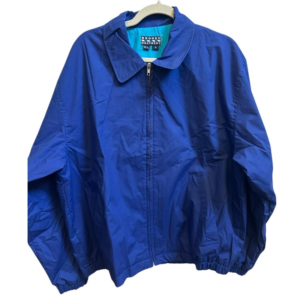Brooks Brothers Bomber Jacket‎ Cotton Nautical Hong Kong VTG NEW Men's Sz M Blue